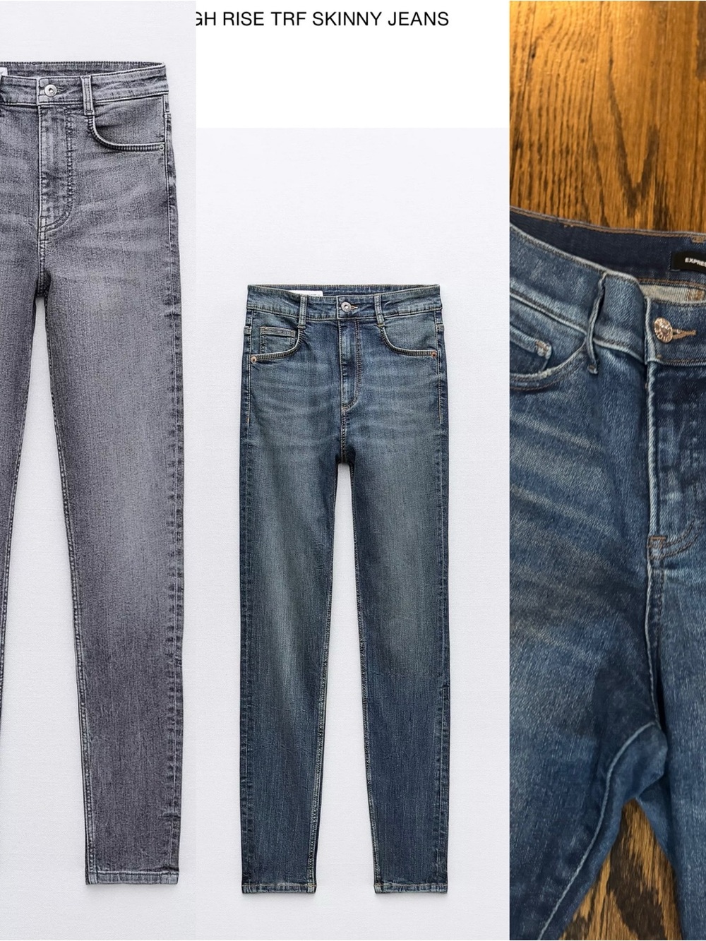 Zara and express jeans lot sz 8 High-Rise Skinny Jeans - Blue Wash